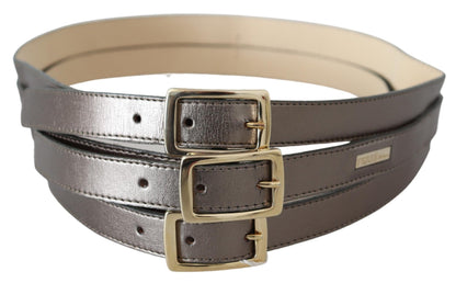 GF Ferre Metallic Bronze Leather Fashion Belt