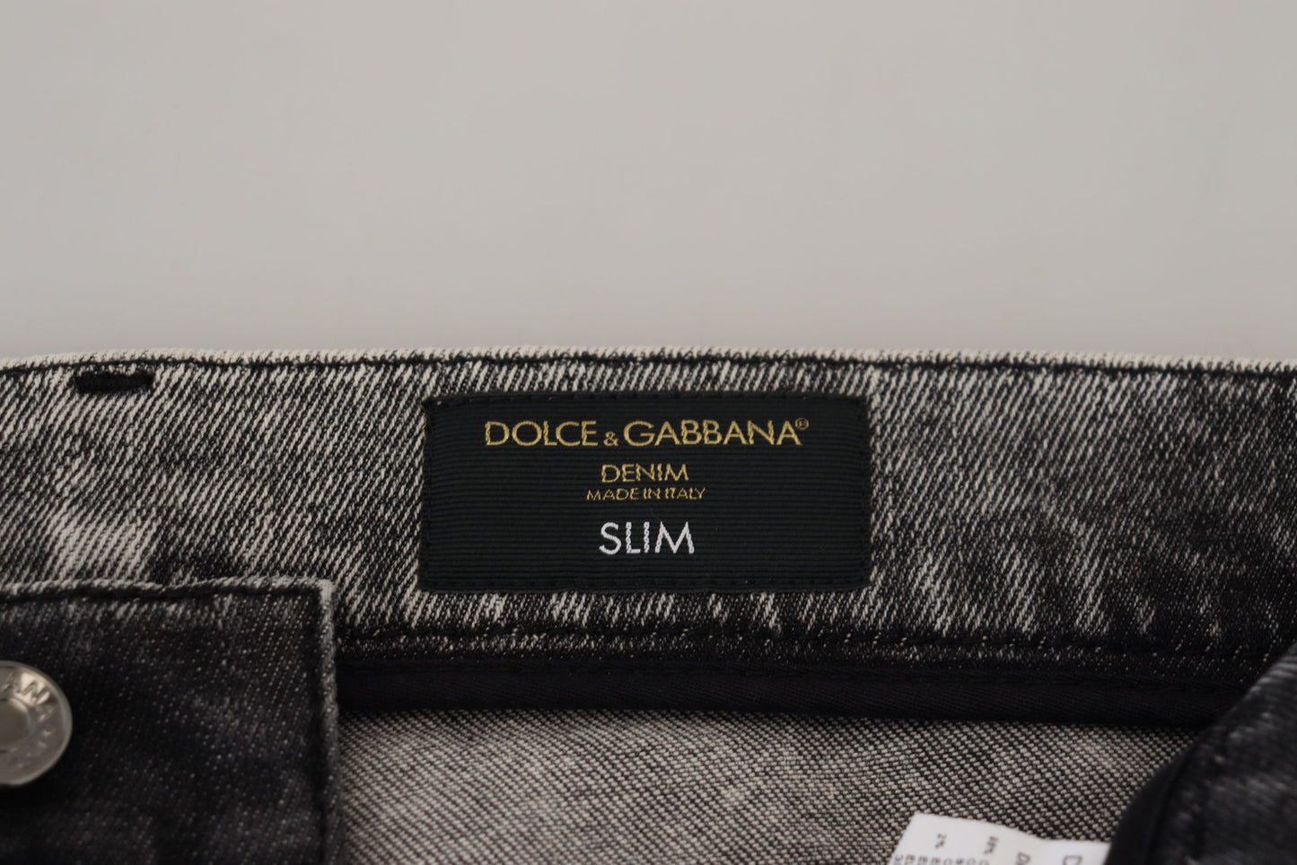 Dolce &amp; Gabbana – Graue Jeans aus gewaschener Baumwolle mit niedriger Taille