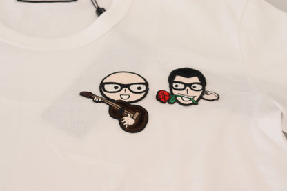 Dolce &amp; Gabbana Weißes #dgfamily Baumwoll-T-Shirt mit Rundhalsausschnitt