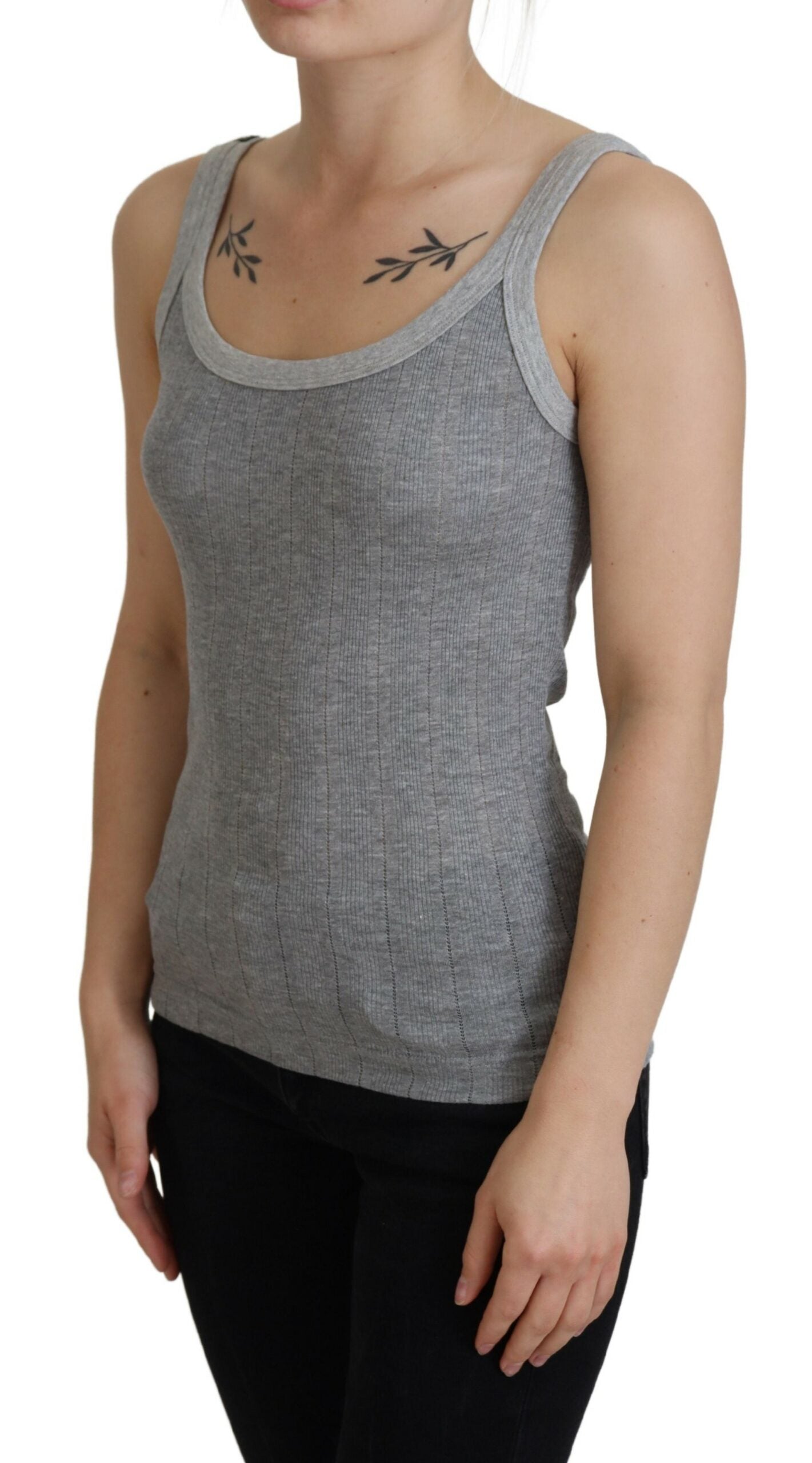 Dolce & Gabbana Chic Gray Sleeveless Modal-Cotton Top