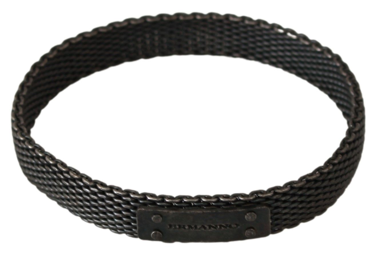 Ermanno Scervino Unisex-Armband aus silbernem Metall und Stahl mit Markenlogo