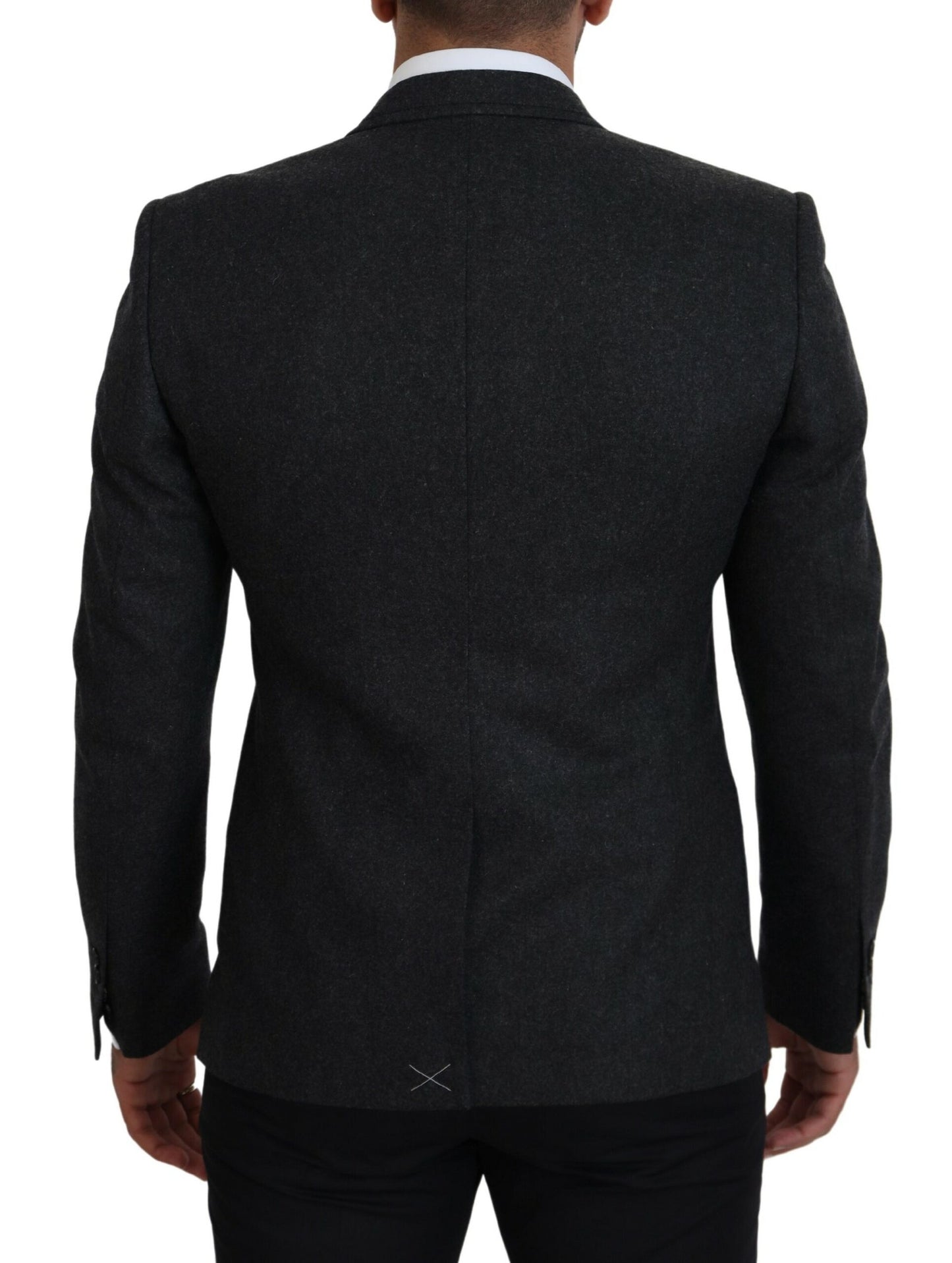 Dolce & Gabbana Elegant Gray Single Breasted Wool Blazer