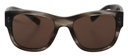 Dolce &amp; Gabbana Braune quadratische Sonnenbrille DG338F aus Acetat