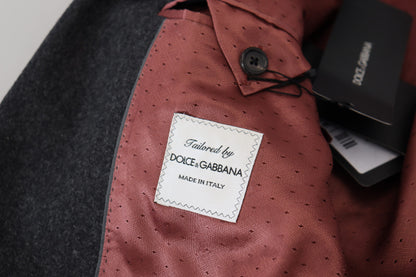 Dolce &amp; Gabbana Grauer Crown Bee-Blazer aus Wolle