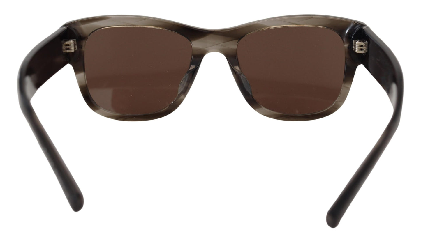 Dolce &amp; Gabbana Braune quadratische Sonnenbrille DG338F aus Acetat