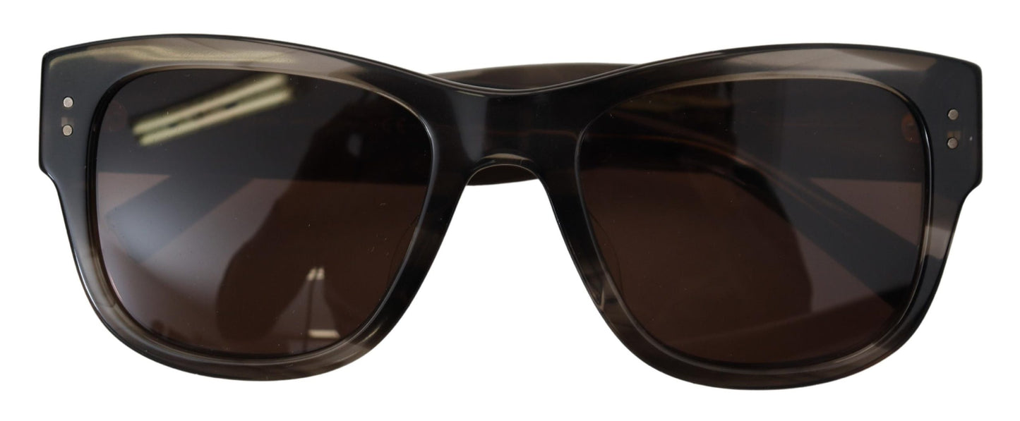 Dolce &amp; Gabbana Braune quadratische Sonnenbrille DG338F aus Acetat