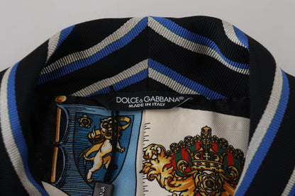 Dolce &amp; Gabbana Schwarz-blauer, mit Martini bedruckter Futtermantel