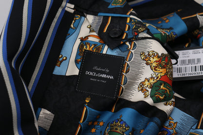 Dolce &amp; Gabbana Schwarz-blauer, mit Martini bedruckter Futtermantel