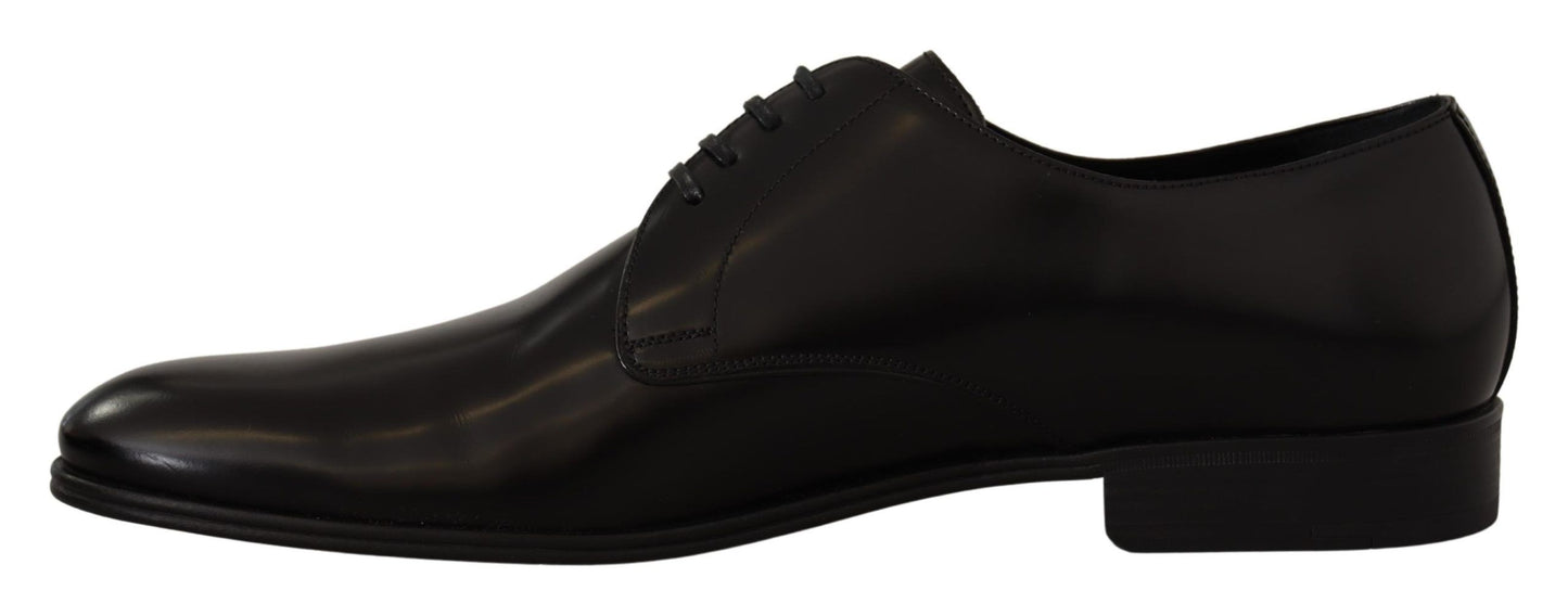 Dolce &amp; Gabbana – Formelle Derby-Schuhe aus schwarzem Leder zum Schnüren