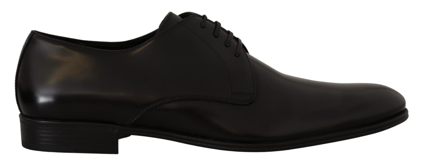 Dolce & Gabbana Elegant Black Leather Derby Shoes