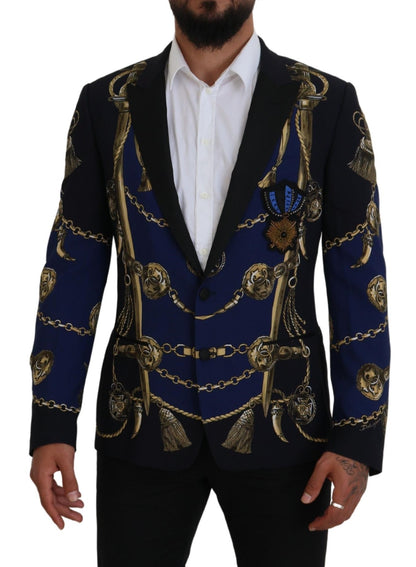 Mehrfarbig bedruckter Mantel-Martini-Blazer von Dolce &amp; Gabbana