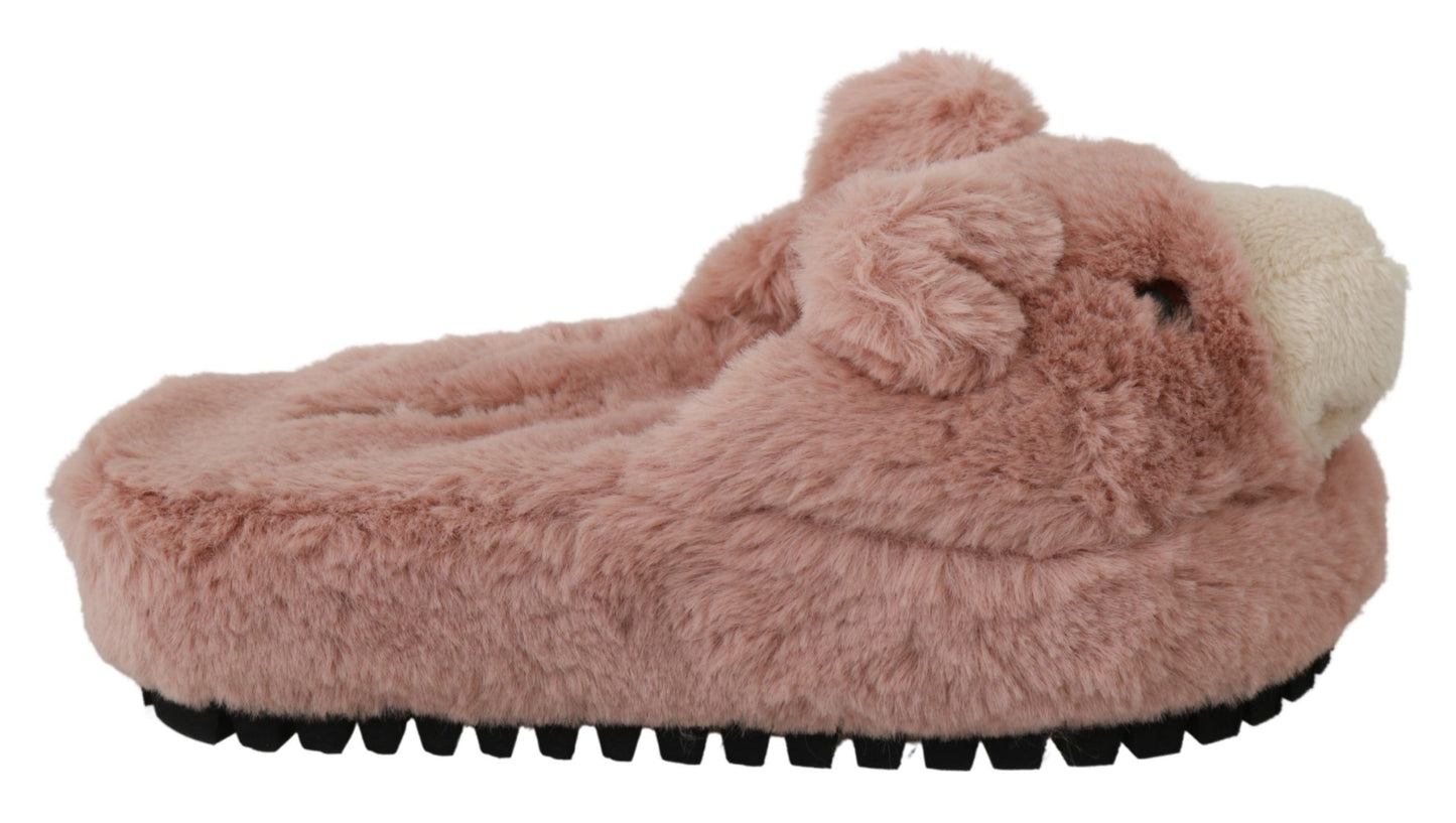 Dolce &amp; Gabbana Pink Bear House Hausschuhe Sandalen Schuhe