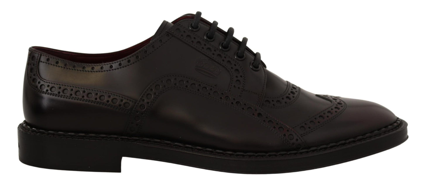 Dolce &amp; Gabbana Lila Leder-Oxford-Wingtip-Formelle Schuhe