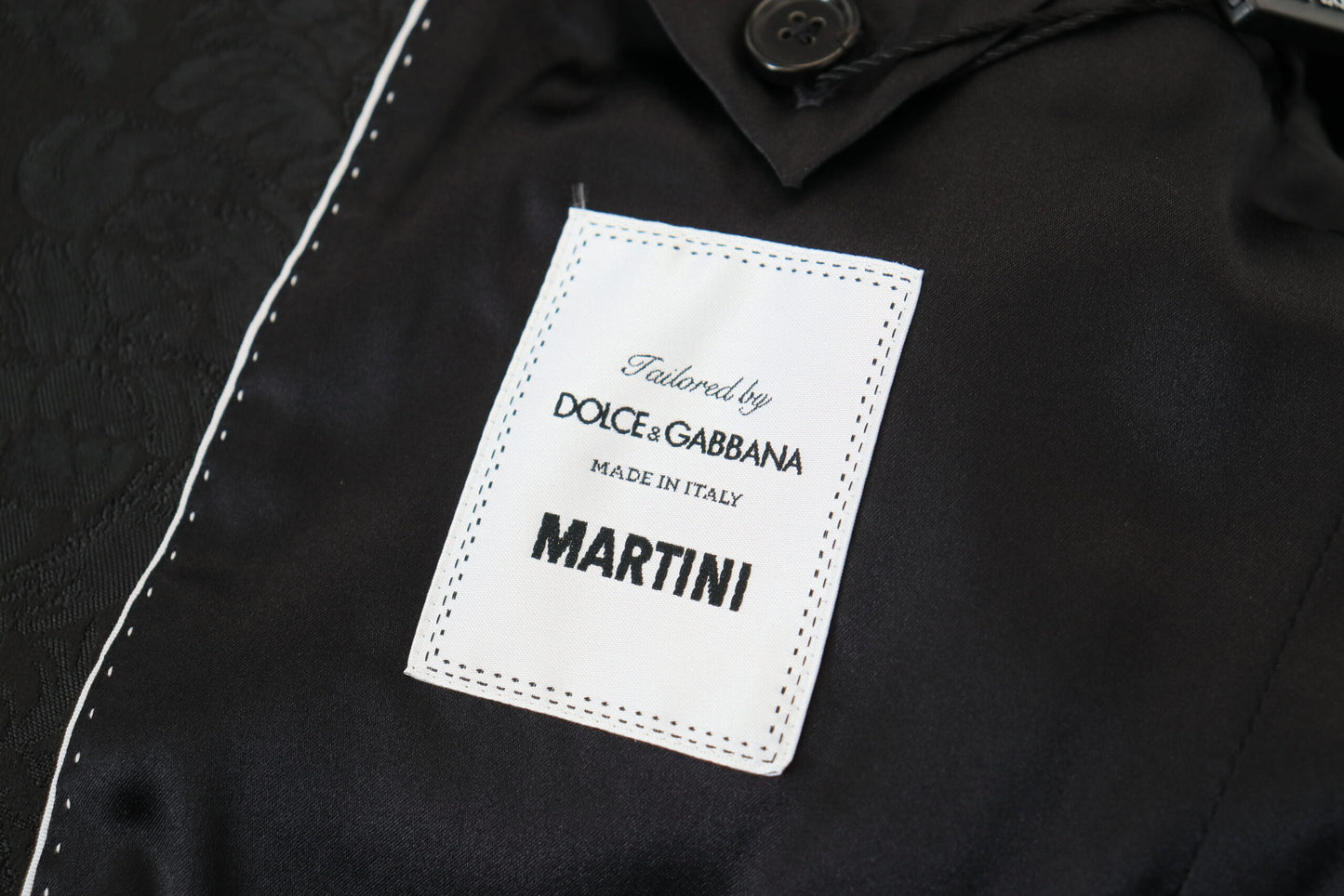 Dolce &amp; Gabbana 2-teiliger MARTINI-Anzug aus schwarzem Polyester für Herren