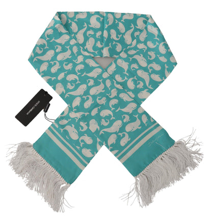 Dolce & Gabbana Elegant Teal Blue Silk Men's Scarf