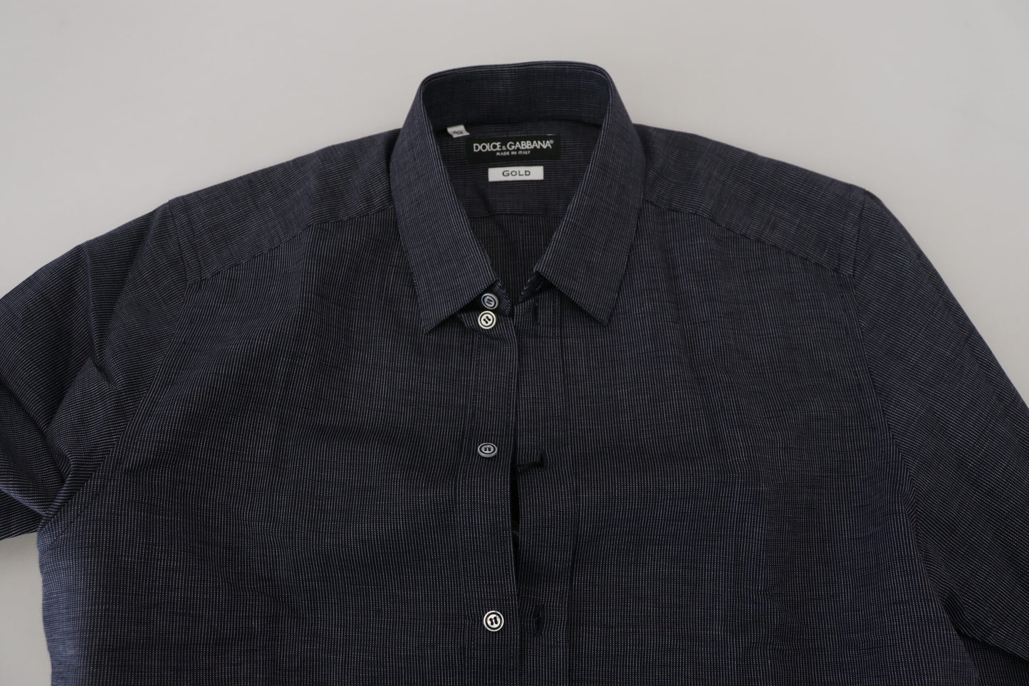 Dolce & Gabbana Elegant Slim Fit Dark Blue Dress Shirt