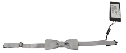 Dolce & Gabbana Elegant Gray Silk Bow Tie