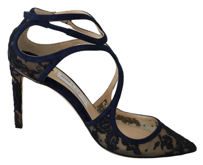 Marineblaue Lancer 85 Sandalen-Pumps von Jimmy Choo