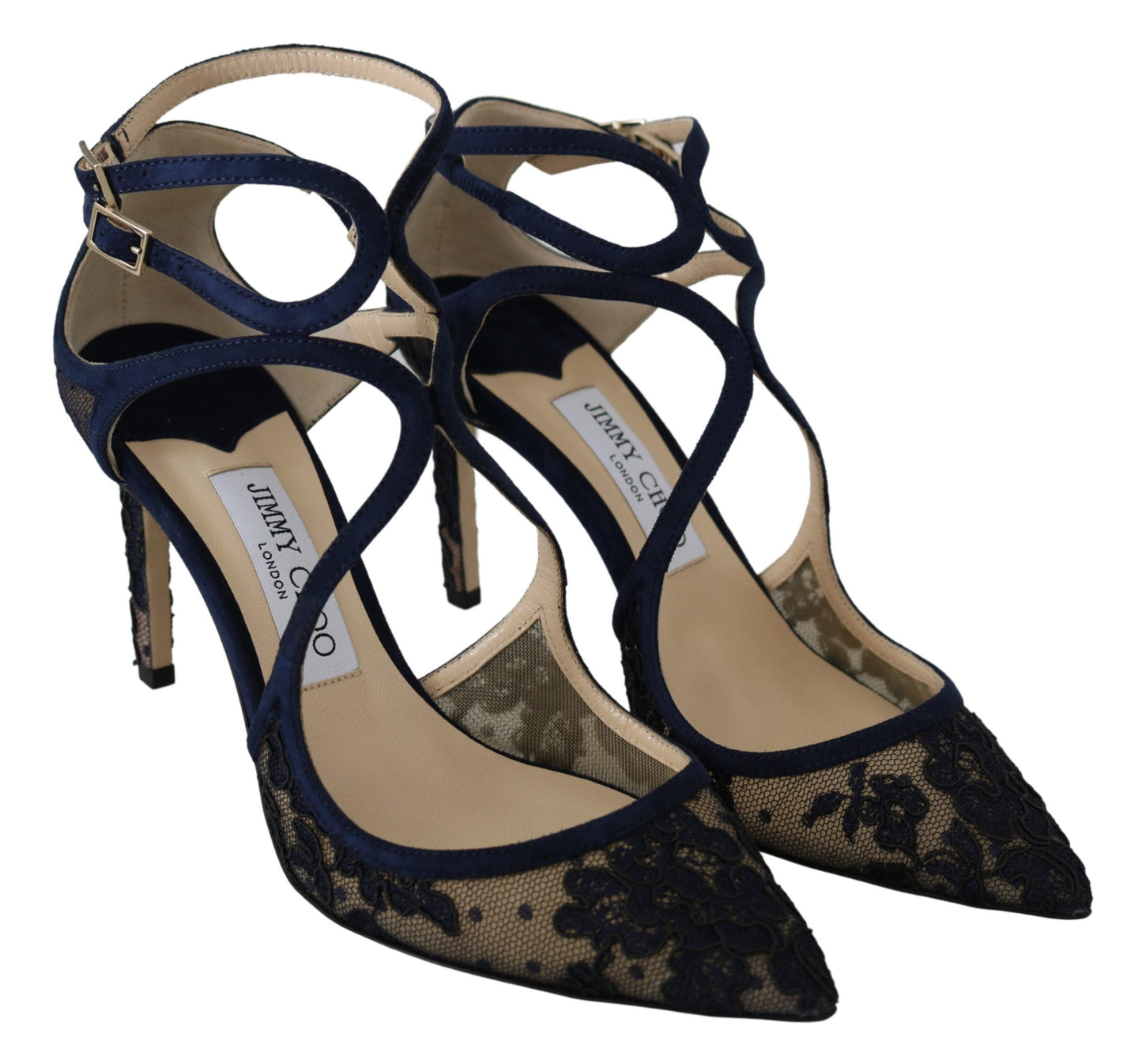 Marineblaue Lancer 85 Sandalen-Pumps von Jimmy Choo