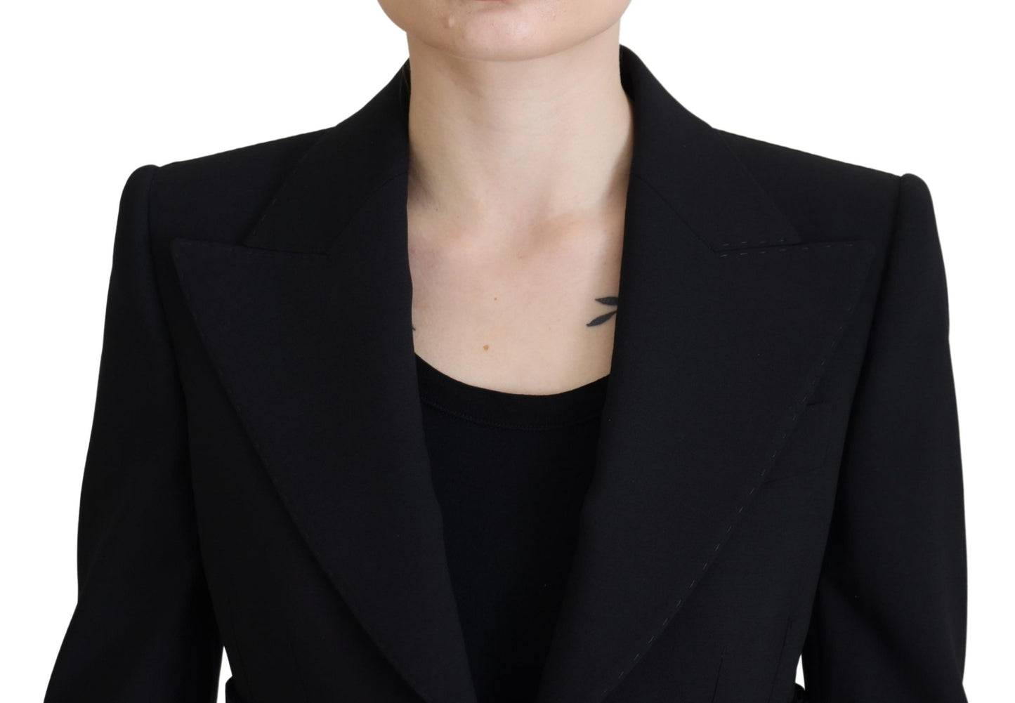 Schwarze einreihige Blazer-Wolljacke von Dolce &amp; Gabbana