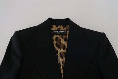 Schwarze einreihige Blazer-Wolljacke von Dolce &amp; Gabbana