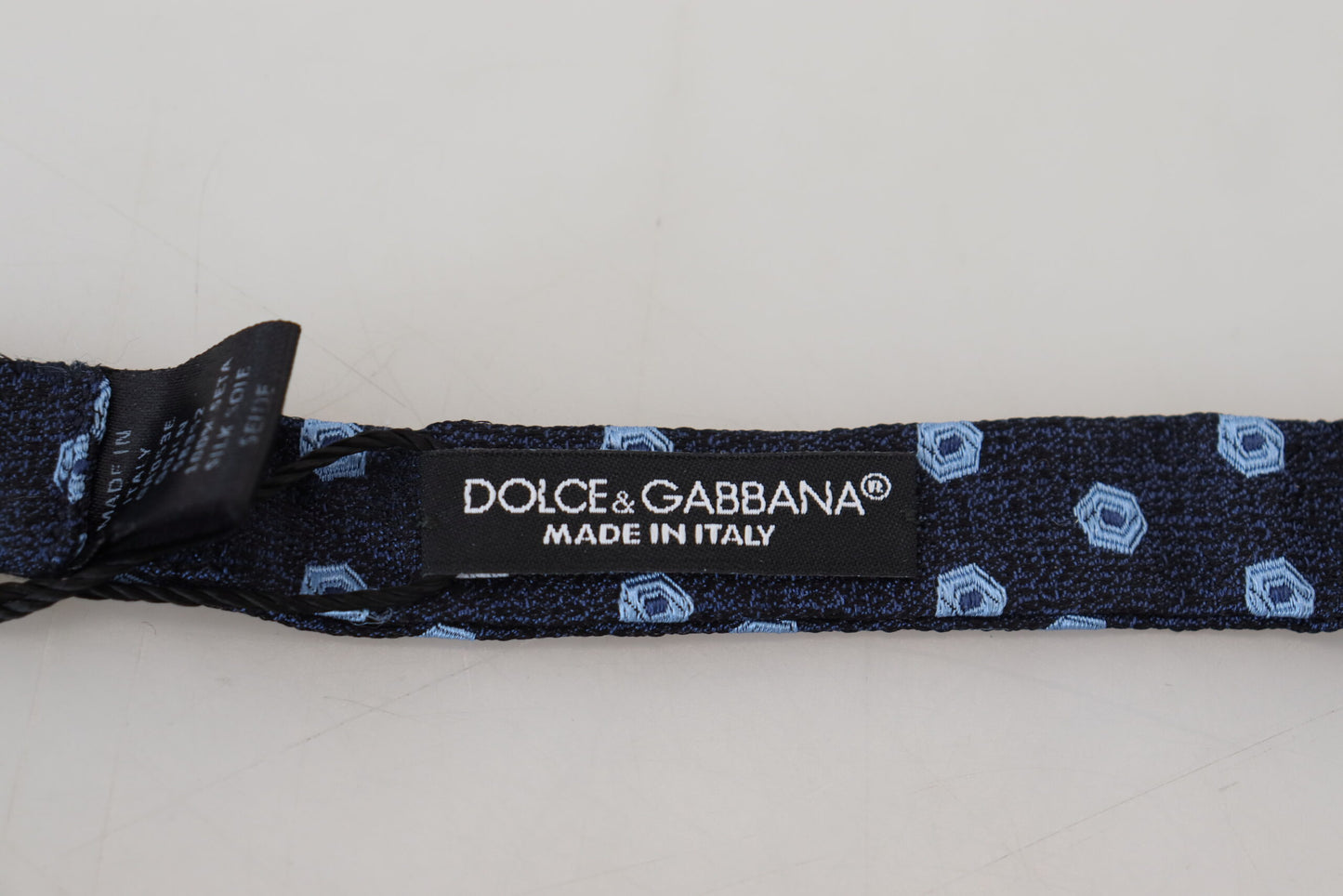 Dolce &amp; Gabbana Blau bedruckte, verstellbare Papillon Herren-Seidenfliege