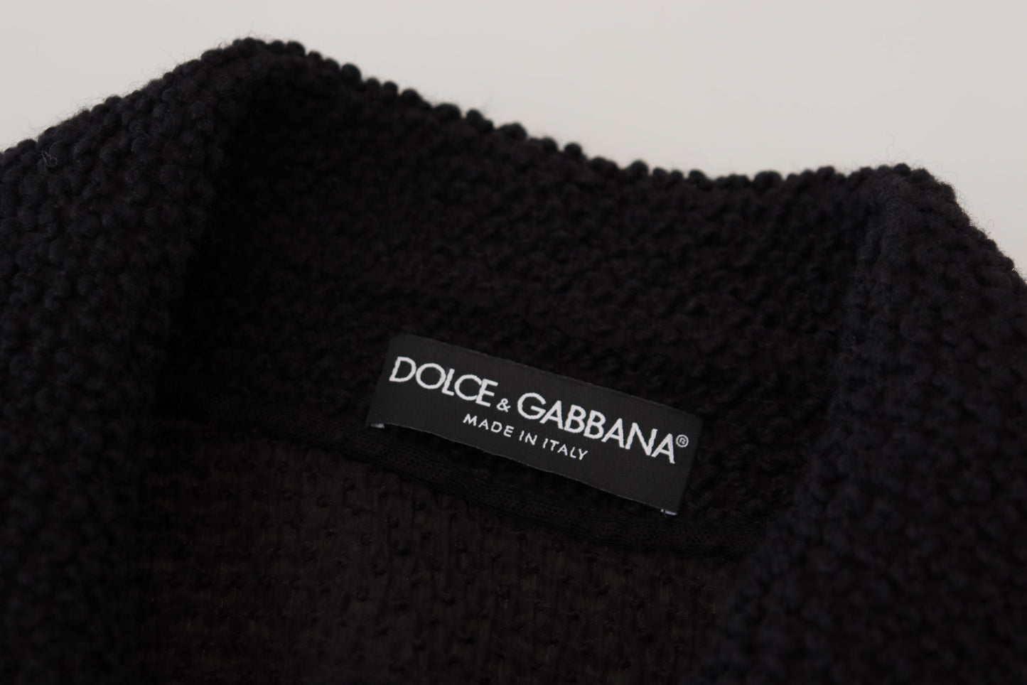 Dolce &amp; Gabbana Schwarzer Wollmantel, Blazer, Wickeljacke