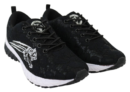 Plein Sport Elegant Black Runner Umi Sneakers