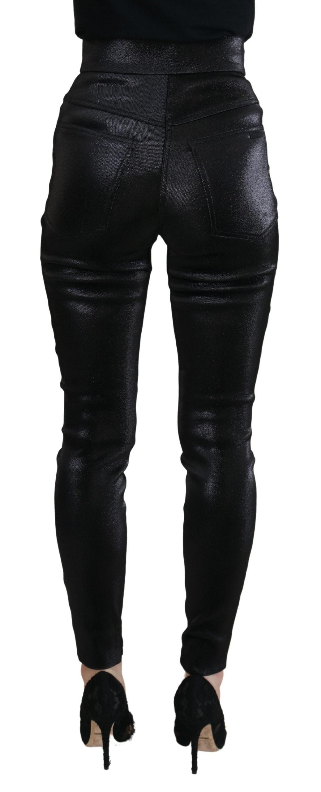 Schwarze Skinny-Denim-Jeans aus gewaschener Baumwolle von Dolce &amp; Gabbana