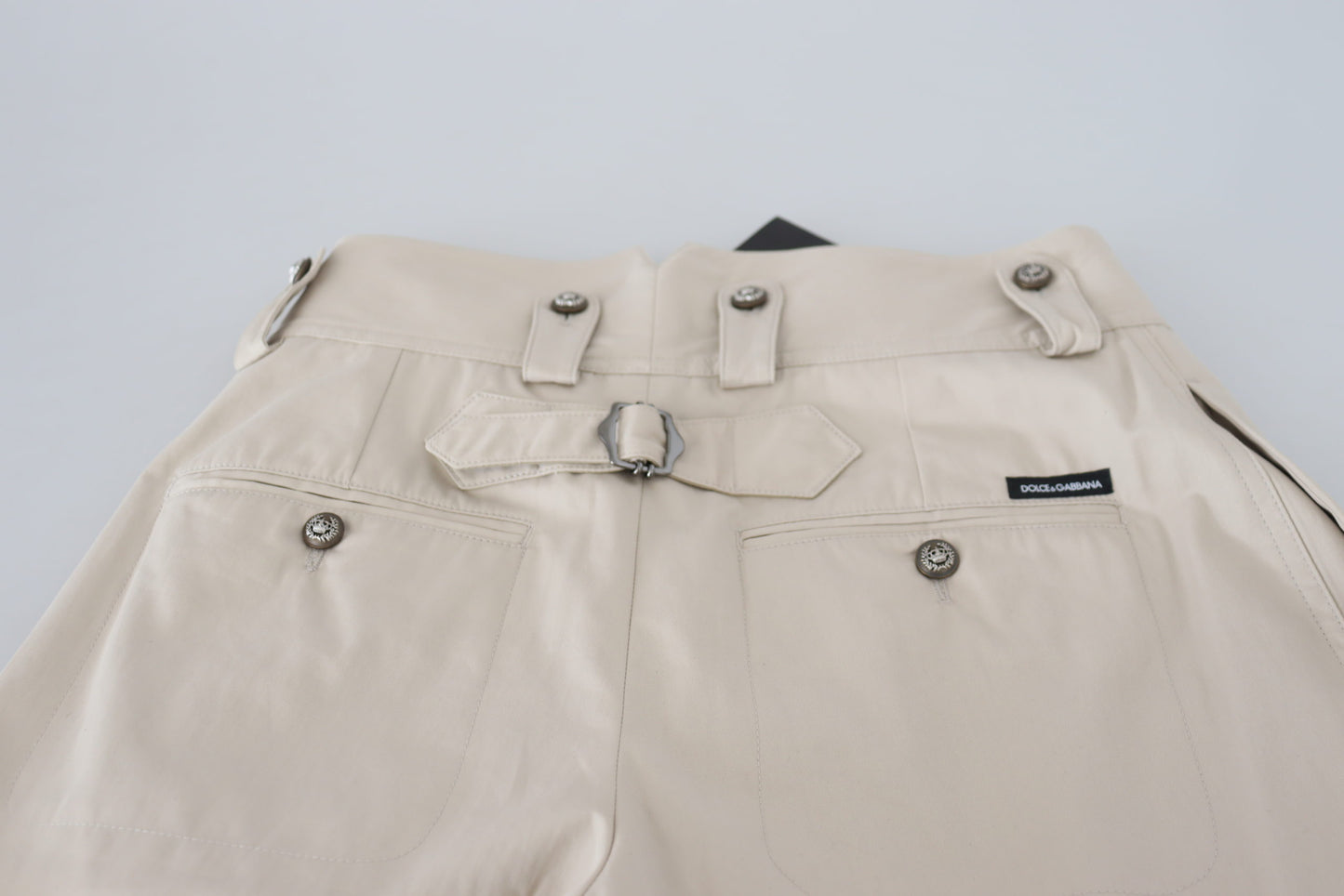 Dolce &amp; Gabbana Beige Damenhose mit hoher Taille