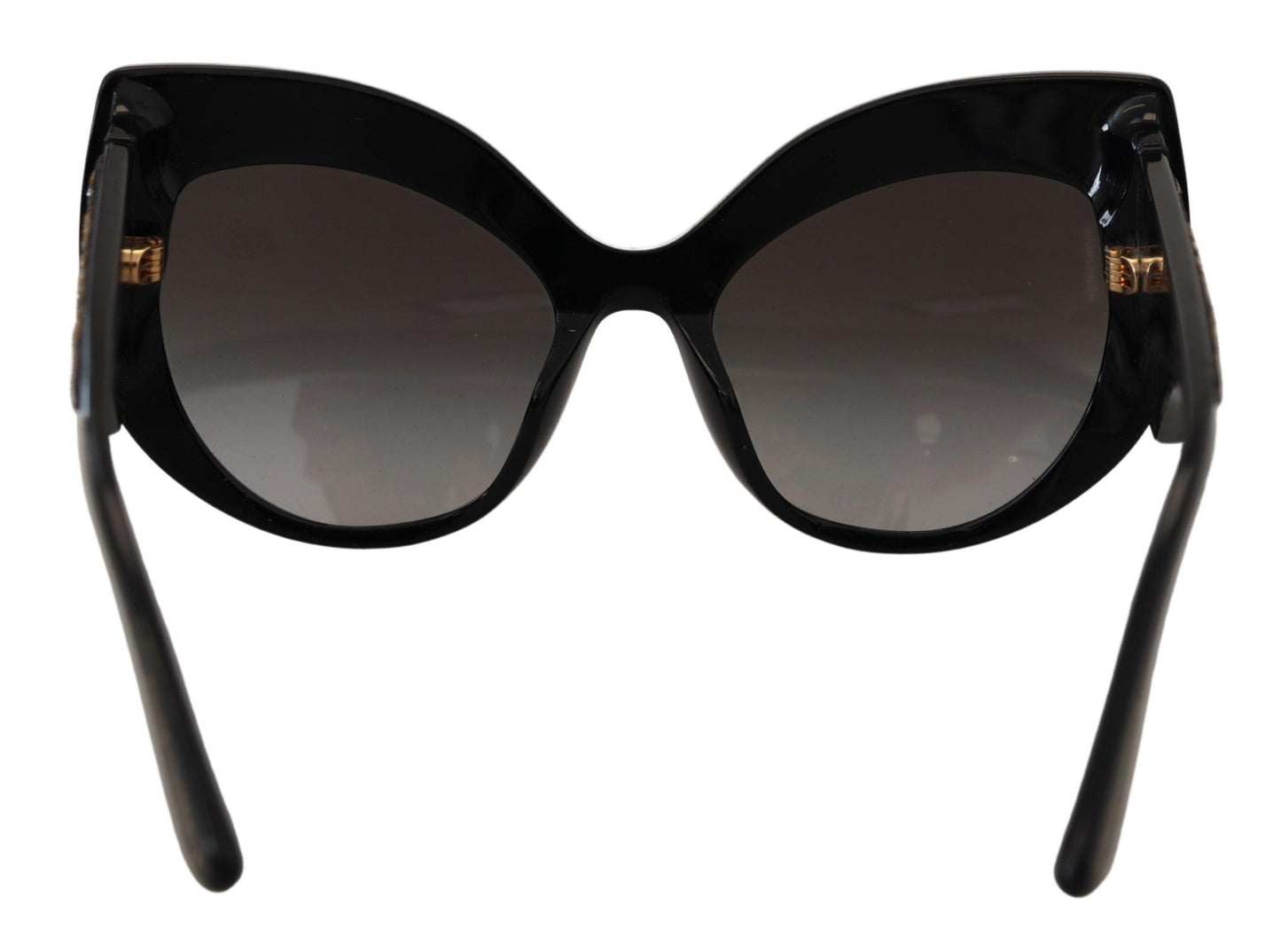 Dolce &amp; Gabbana Polarisierte DG4326 Sonnenbrille mit Pailletten und Schmetterlingen in Schwarzgold