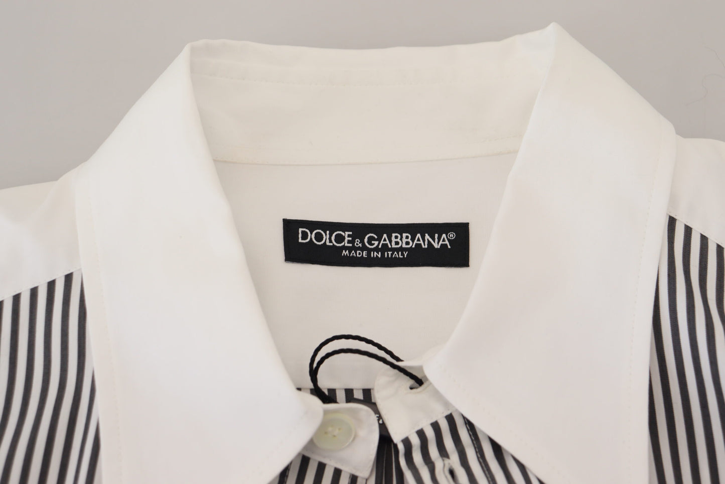 Dolce & Gabbana Classic Black and White Striped Button-Down Shirt