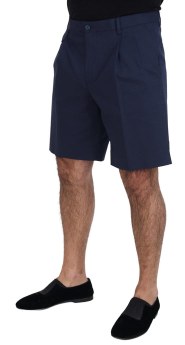 Dolce &amp; Gabbana Blaue Chino-Shorts aus Baumwoll-Stretch