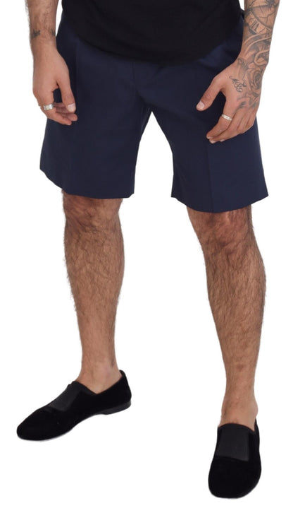 Dolce &amp; Gabbana Blaue Chino-Shorts aus Baumwoll-Stretch