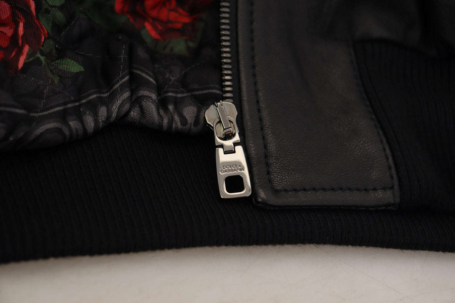 Dolce &amp; Gabbana Herrenmanteljacke aus schwarzem Lammleder mit Kragen