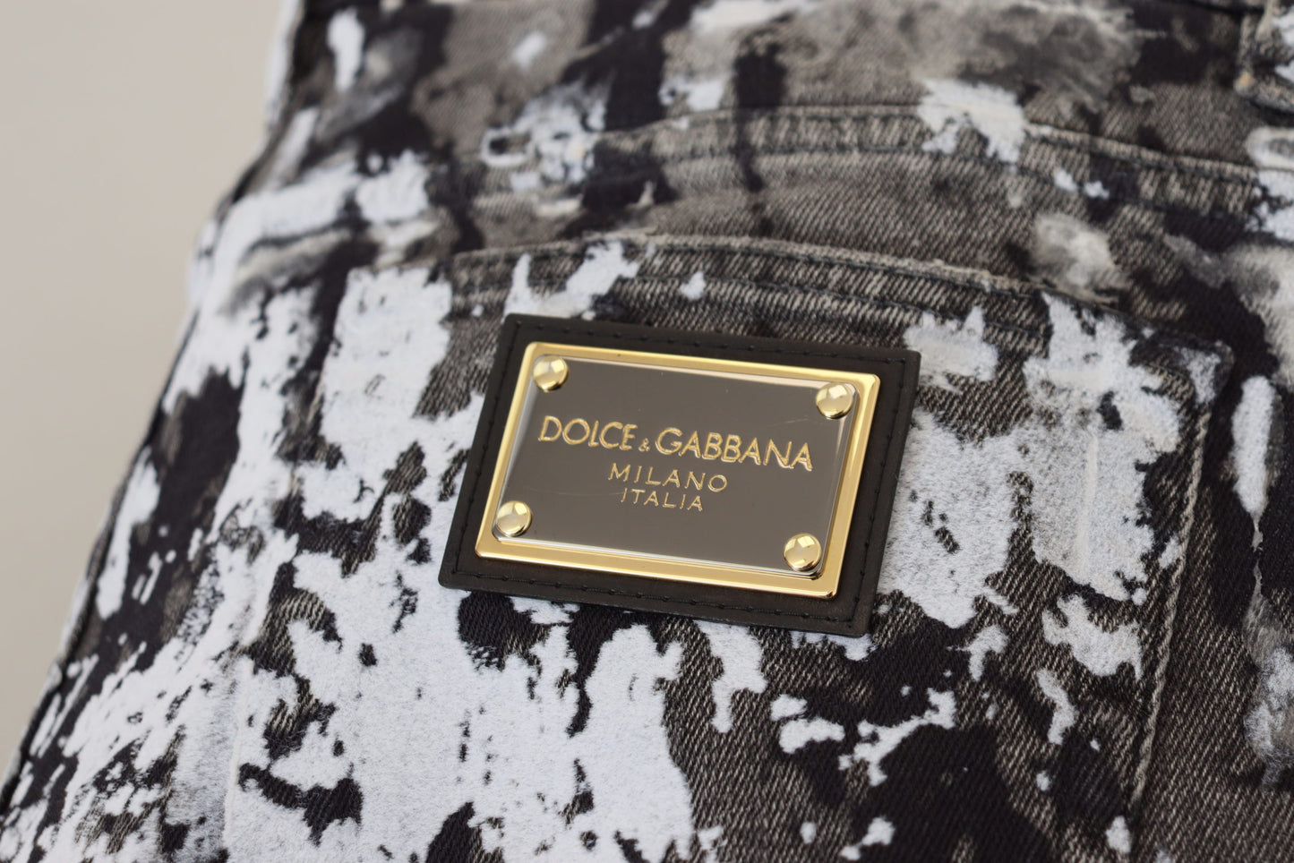 Dolce &amp; Gabbana Mehrfarbige Skinny-Denim-Jeans aus Baumwolle mit Batikmuster