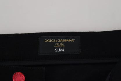 Dolce &amp; Gabbana Mehrfarbige Skinny-Denim-Jeans aus Baumwolle mit Batikmuster