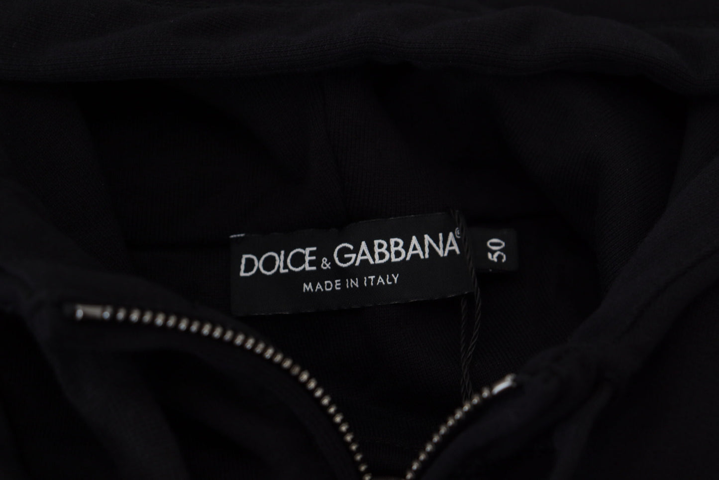 Dolce &amp; Gabbana Schwarze Herrenmanteljacke aus Nylon mit Kapuze und durchgehendem Reißverschluss