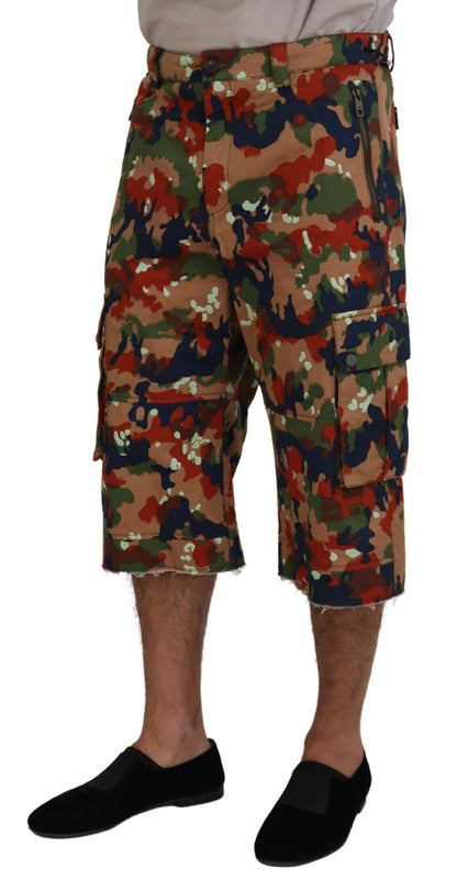 Mehrfarbige, getarnte Cargo-Shorts aus Baumwolle von Dolce &amp; Gabbana