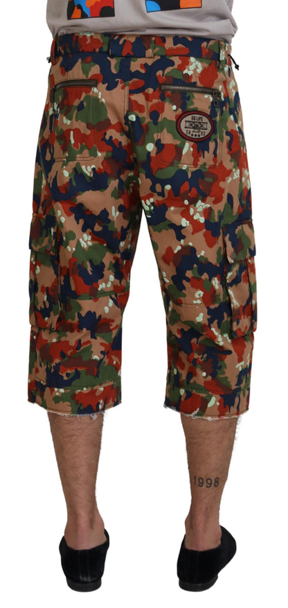 Mehrfarbige, getarnte Cargo-Shorts aus Baumwolle von Dolce &amp; Gabbana