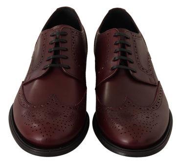 Dolce &amp; Gabbana Bordeaux-Leder-Oxford-Wingtip-Formelle Schuhe