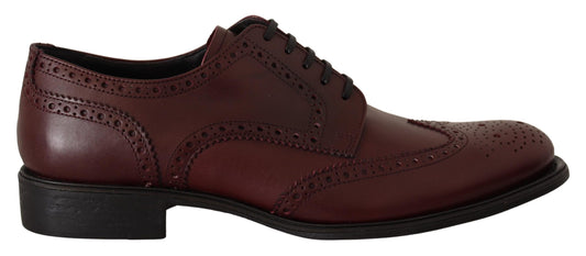 Dolce &amp; Gabbana Bordeaux-Leder-Oxford-Wingtip-Formelle Schuhe