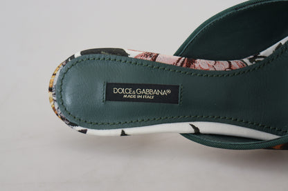 Mehrfarbige, mit Kristallen verzierte Slip-On-Sandalen von Dolce &amp; Gabbana