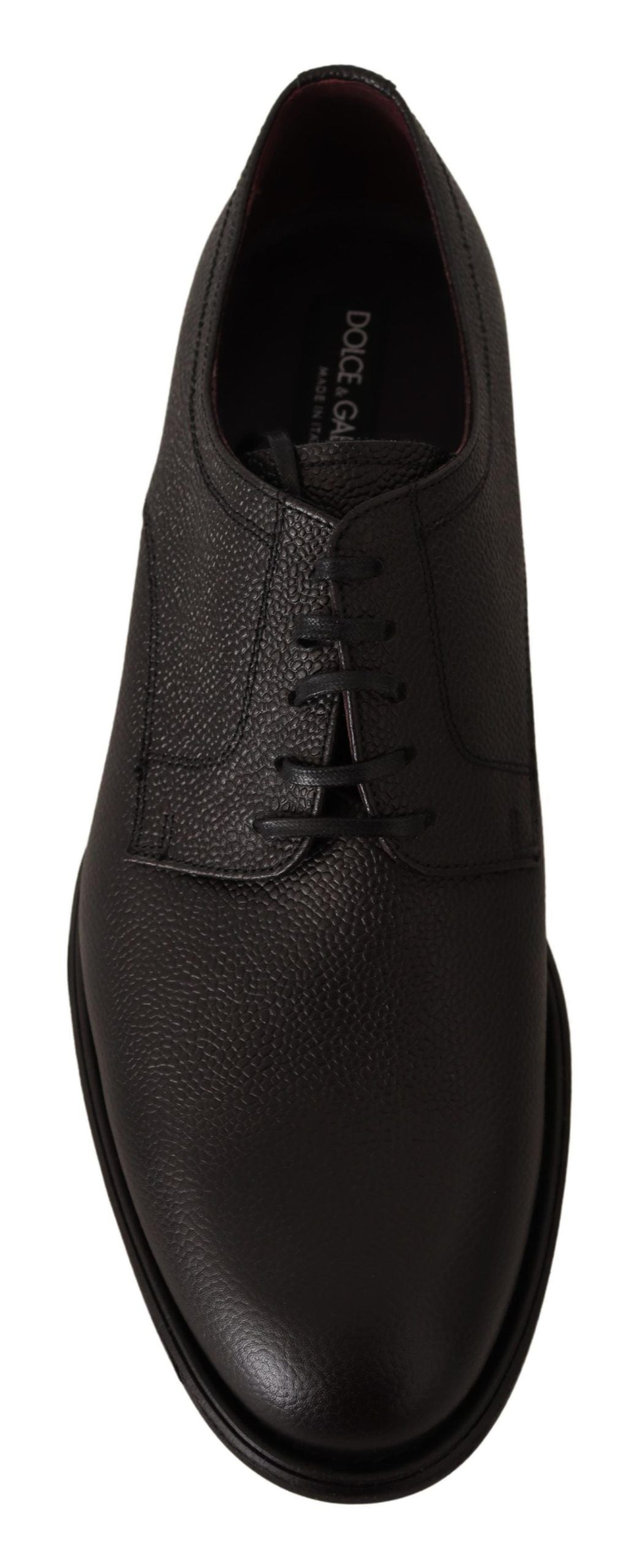 Dolce & Gabbana Elegant Black Leather Derby Dress Shoes