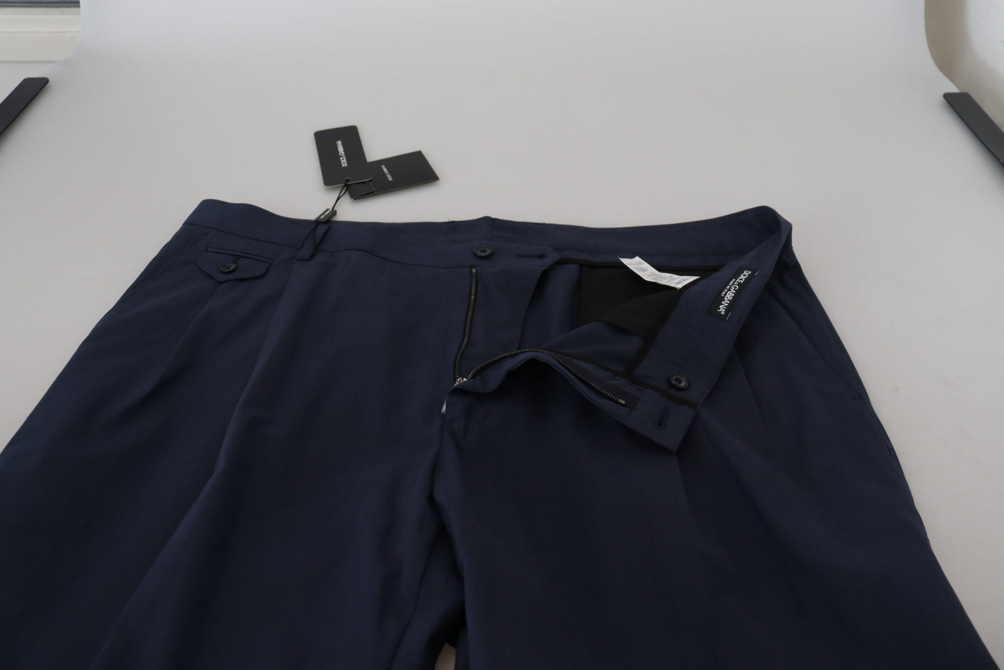 Dolce & Gabbana Elegant Dark Blue Chino Dress Pants