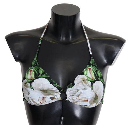 Mehrfarbiges Neckholder-Bikinioberteil mit Blumenmuster von Dolce &amp; Gabbana