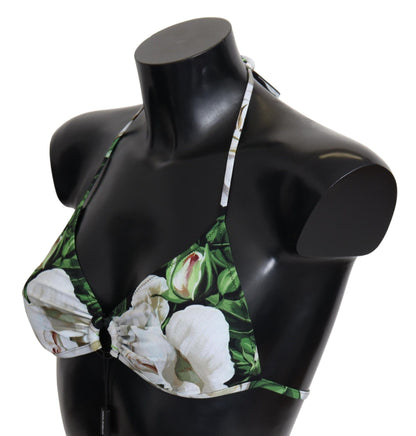 Mehrfarbiges Neckholder-Bikinioberteil mit Blumenmuster von Dolce &amp; Gabbana