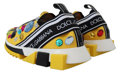 Gelbe Sorrento-Kristall-Turnschuhe von Dolce &amp; Gabbana