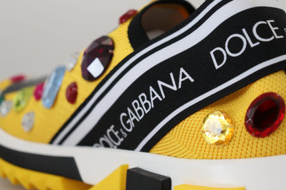 Gelbe Sorrento-Kristall-Turnschuhe von Dolce &amp; Gabbana