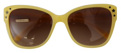 Dolce &amp; Gabbana DG4124 Sonnenbrille mit gelbem Acetatrahmen und Sternenverzierung